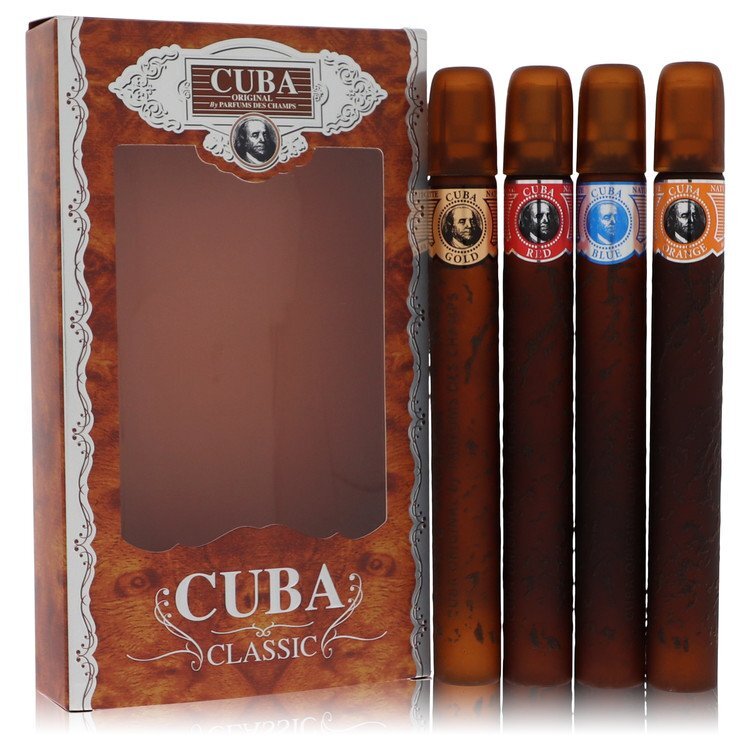 Cuba Gold Gift Set By Fragluxe - Size: Cuba Variety Set includes All Four 1.15 oz Sprays, Cuba Red, Cuba Blue, Cuba Gold and Cuba Orange