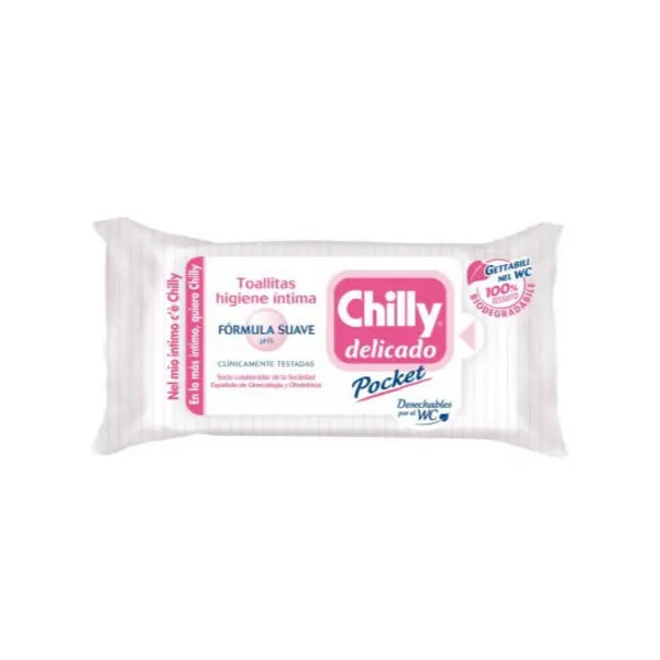 Chilly Delicado Pocket Toallitas Íntimas Fórmula Suave 12 Unidades