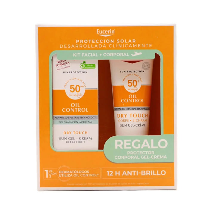 Eucerin Sun Gel Creme Oil Control Dry Touch Fps50 50ml Set 2 Piezas