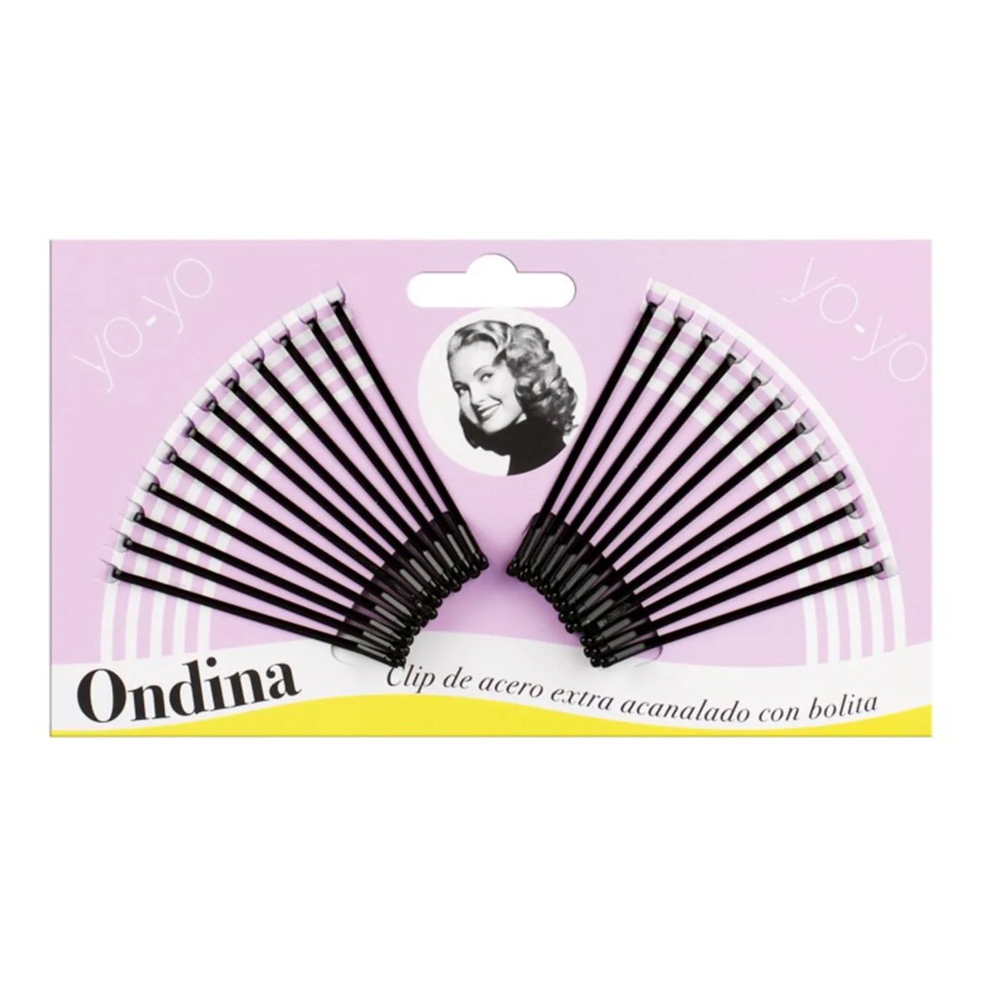 Eurostil Acanalado Clips Acero Con Bolita Negra 50mm Pack 1un