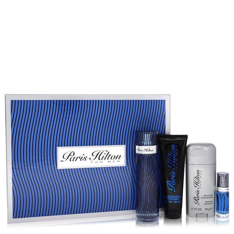 Paris Hilton Gift Set By Paris Hilton - Size: 3.4 oz  Eau De Toilette Spray + 3 oz Body Wash + 2.75 oz Deodorant Stick + .25 Mini EDT Spray