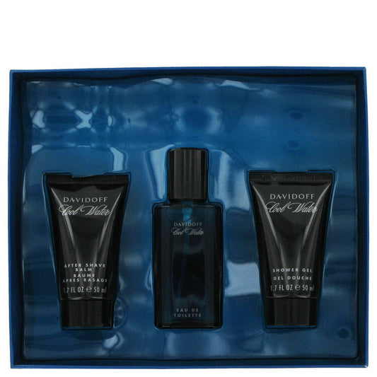 Cool Water Gift Set By Davidoff - Size: 1.4 oz Eau De Toilette Spray +1.7 oz After Shave  Balm+ 1.7 oz Shower Gel