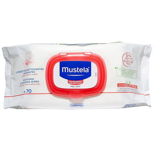Mustela Comfort Cleaning Wipes Without Perfume 70 Wipes