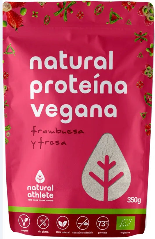 Natural Athlete Proteina Vegana Fresa y Frambuesa Bio 350g