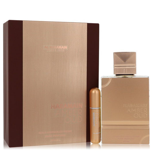 Al Haramain Amber Oud Gold Edition Extreme Gift Set By Al Haramain - Size: 6.7 Pure Perfume Spray + 0.34 oz Refillable Spray