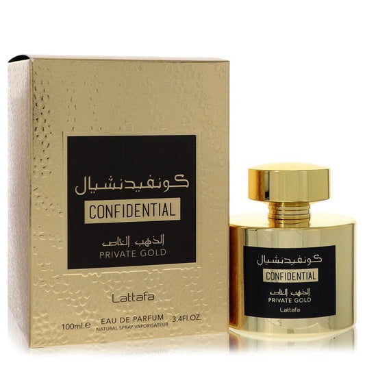 Lattafa Confidential Private Gold Eau De Parfum Spray (Unisex) von Lattafa – Größe: 100 ml Eau De Parfum Spray