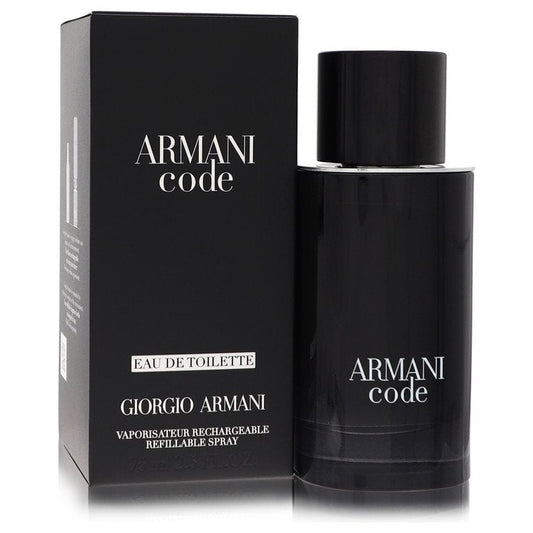 Armani Code Eau de Toilette Spray nachfüllbar von Giorgio Armani – Größe: 75 ml Eau de Toilette Spray nachfüllbar