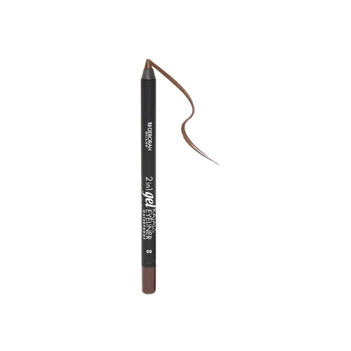 Deborah Milano 2 In 1 Gel Kajal And Eyeliner Waterproof 05 Brown 
