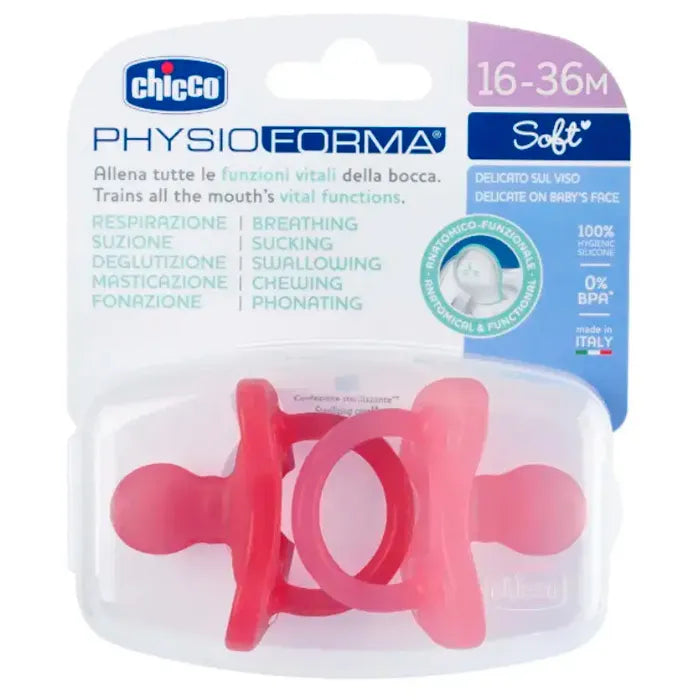 Chicco  Physio Soft Pacifier Pink 16 -36 m - 2 Units 