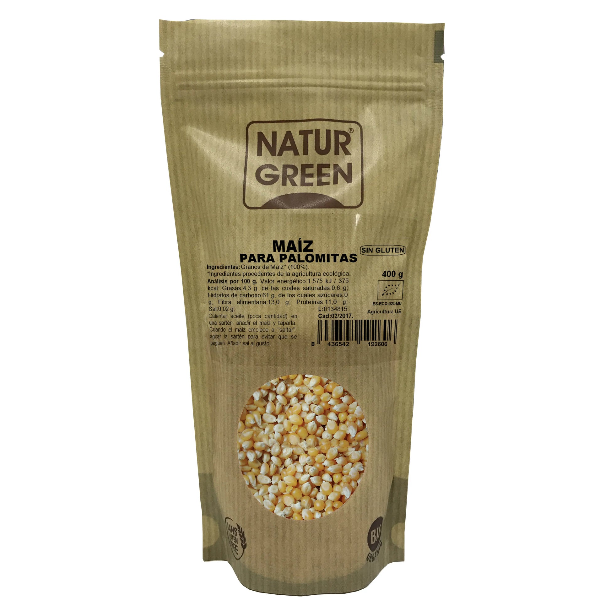 Naturgreen Maiz Palomitas Bio 450 Grs
