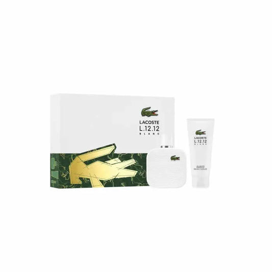Lacoste L.12.12 Blanc Men Eau De Toilette Spray 100ml Set 2 Pieces
