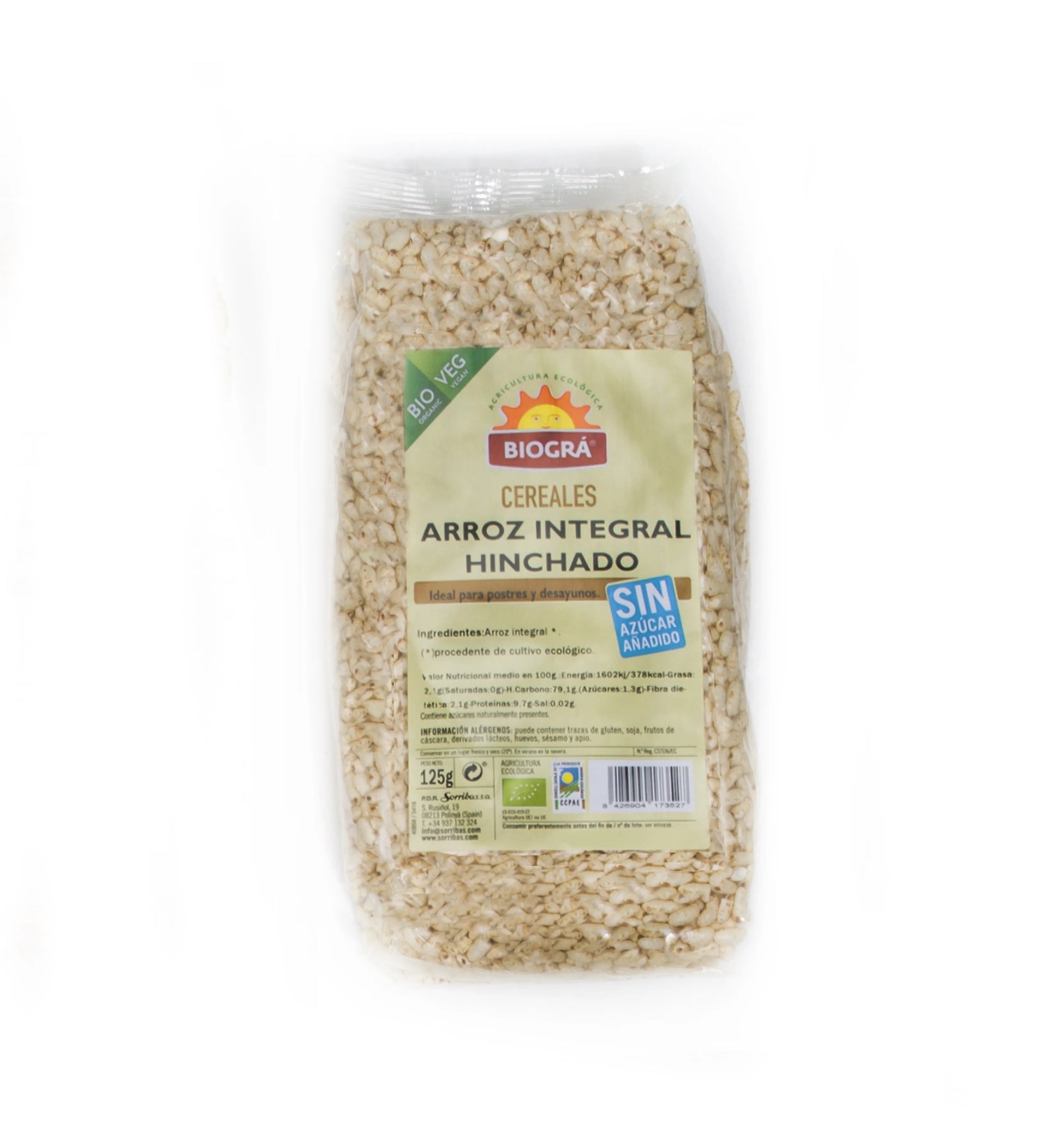 Biográ Arroz Integral Hinchado S-Azucar y S-Miel 125g Bio
