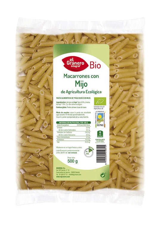Granero Macarrones Con Mijo Bio 500g