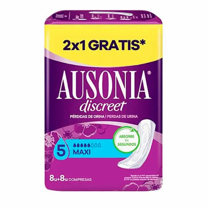 Ausonia Discreet Sanitary Towels Maxi Urinary Incontinence 16 Units